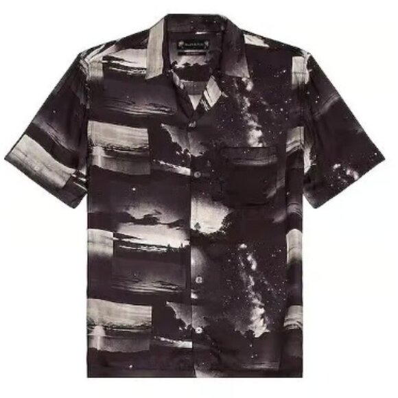 NWT - Allsaints Night Sky SS Shirt in Black, Relaxed Fit, Large - Picture 1 of 14